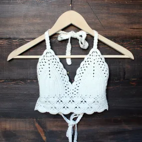 Final Sale - Bohemian Crochet Crop Top in White