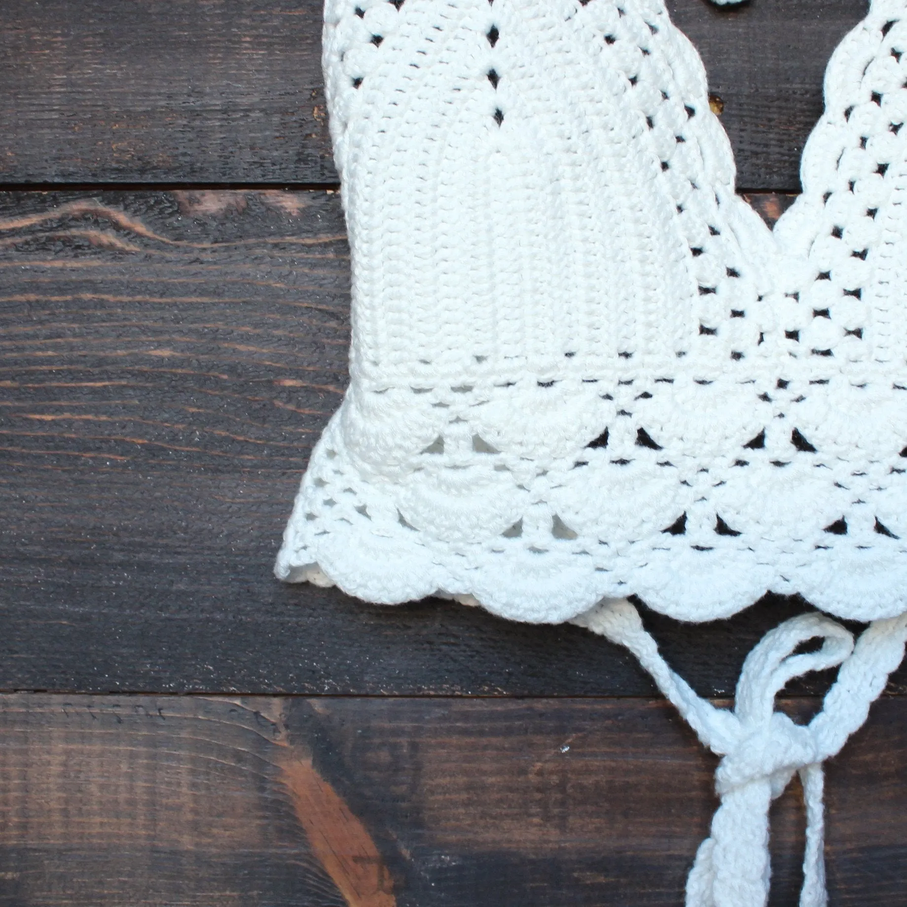 Final Sale - Bohemian Crochet Crop Top in White