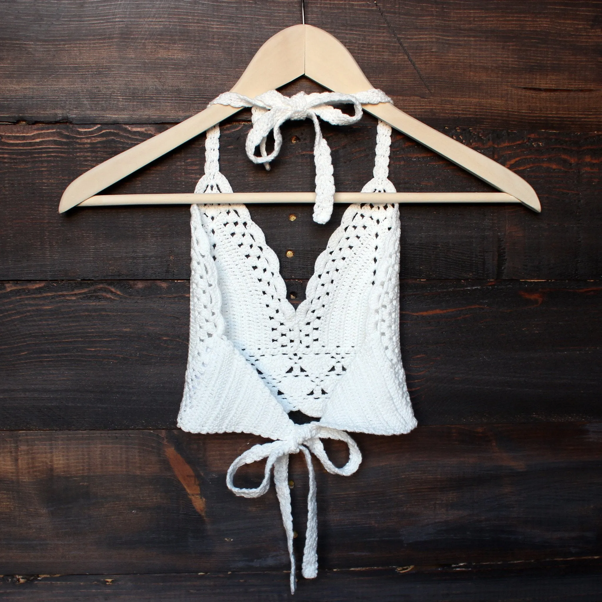 Final Sale - Bohemian Crochet Crop Top in White