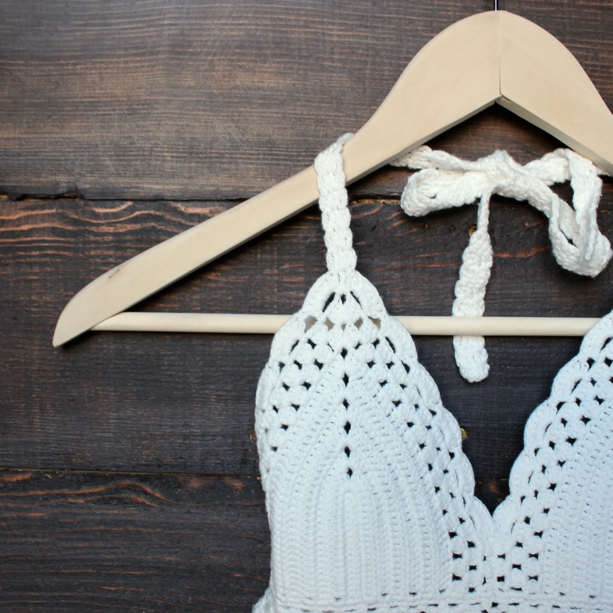 Final Sale - Bohemian Crochet Crop Top in White