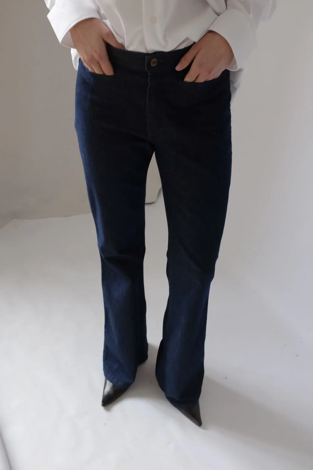 FLARED WRANGLER DENIM BLUE VINTAGE PANTS