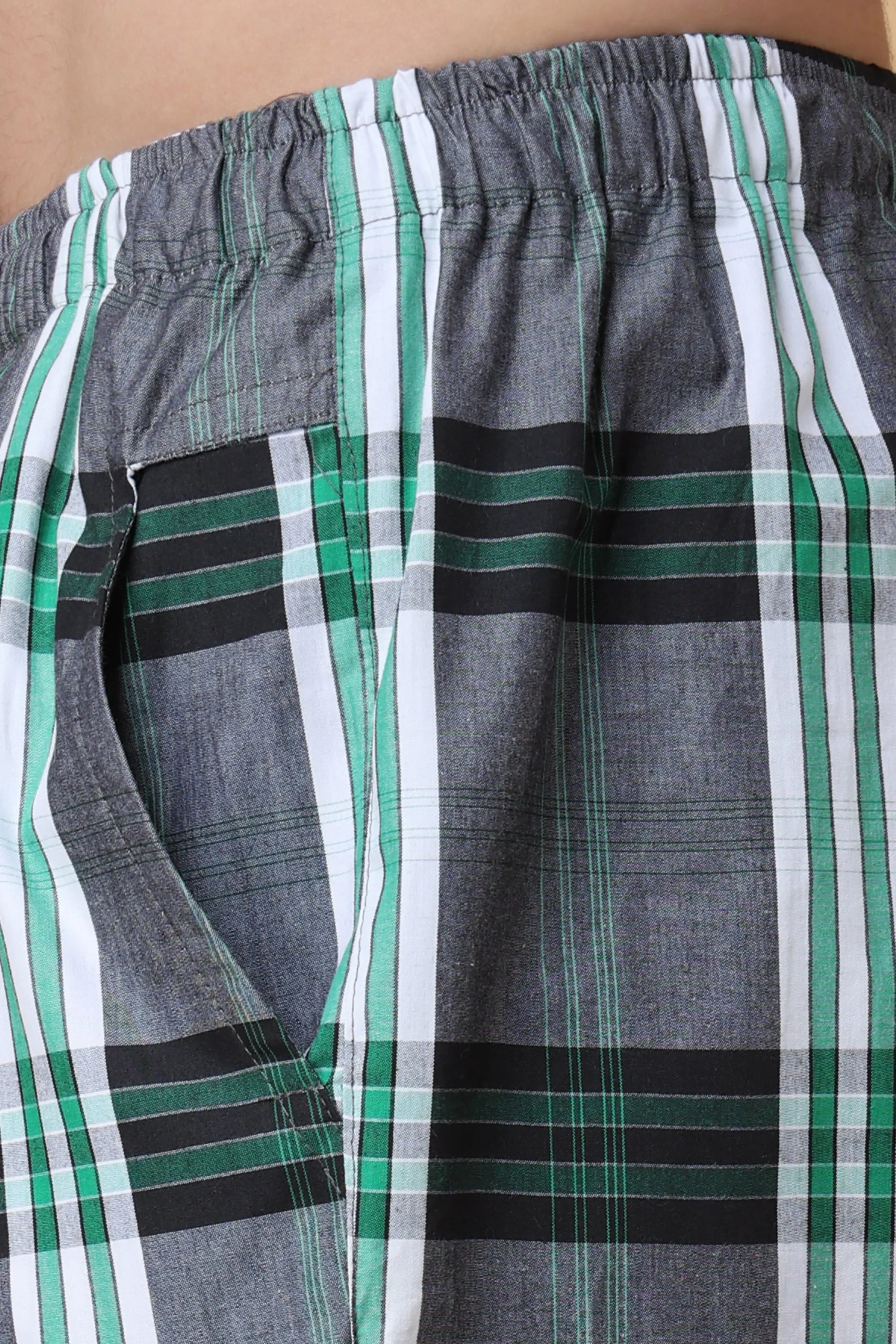 Forest Green Checked Cotton Pajama