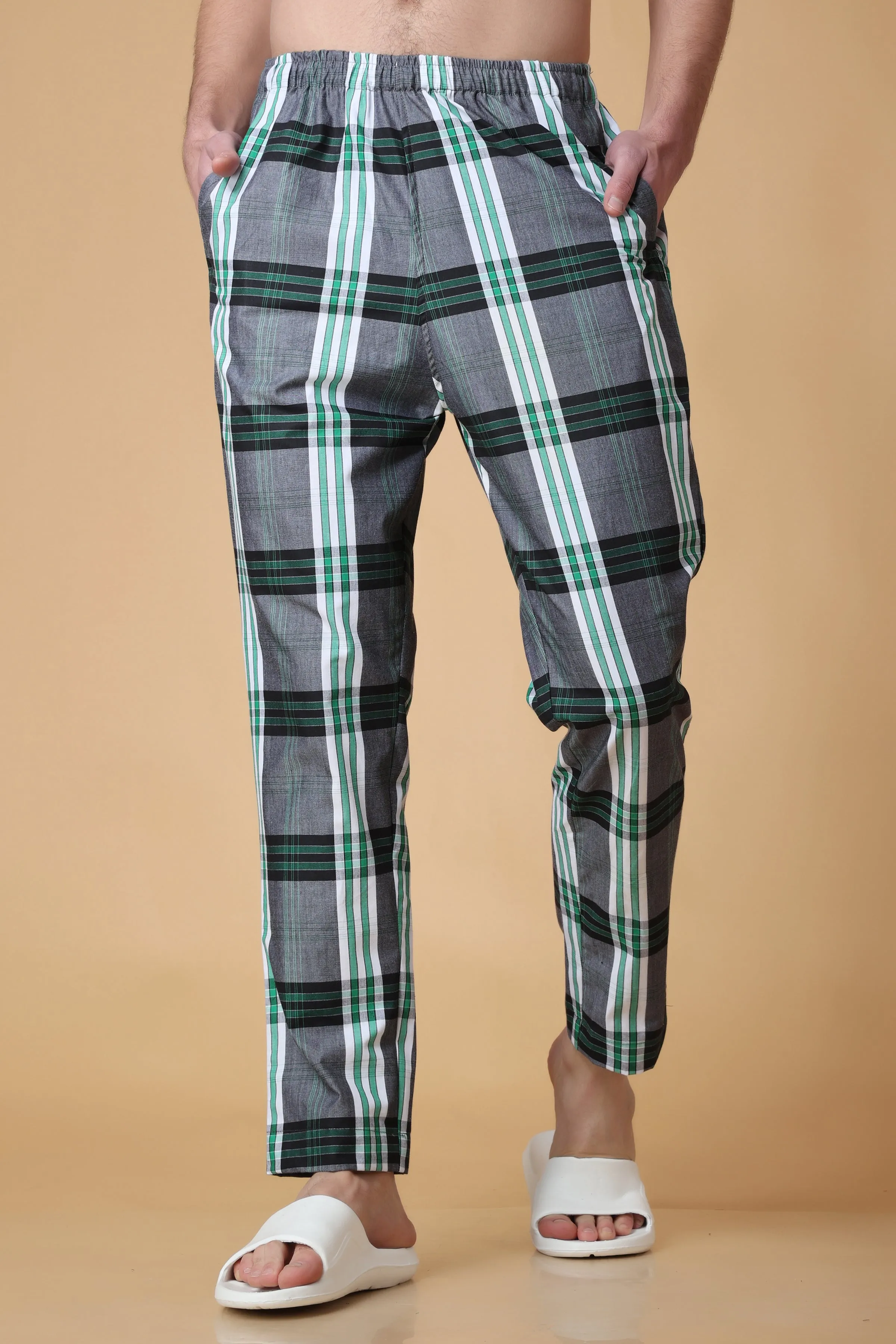 Forest Green Checked Cotton Pajama