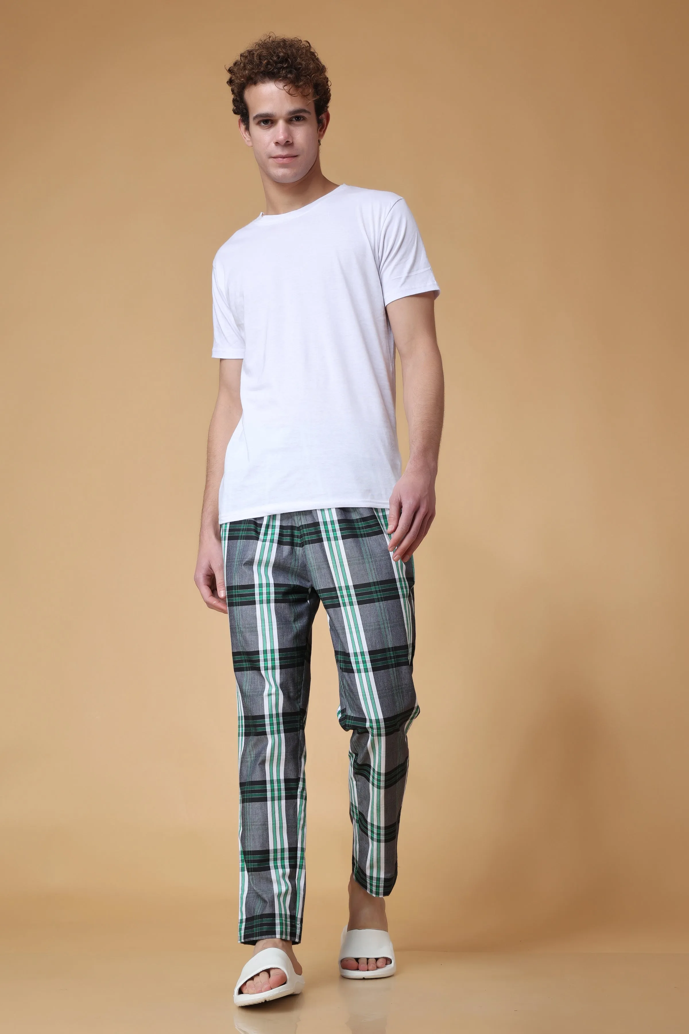 Forest Green Checked Cotton Pajama