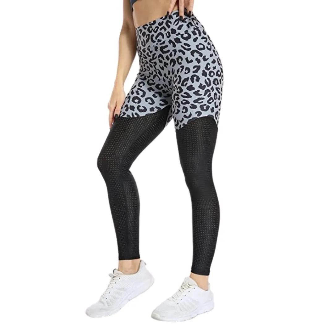 Freya Leopard Color Block Gym Leggings