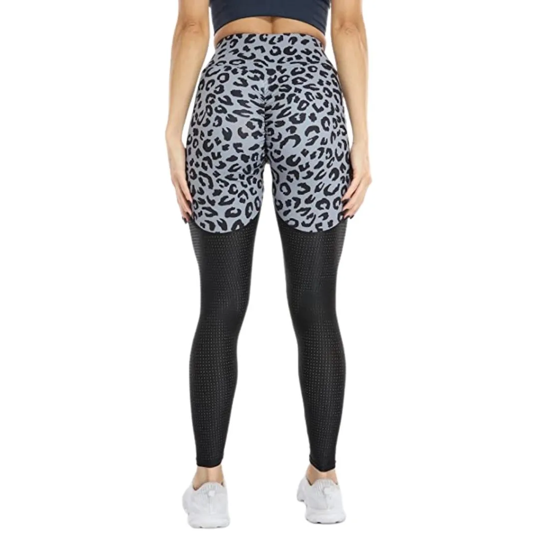 Freya Leopard Color Block Gym Leggings