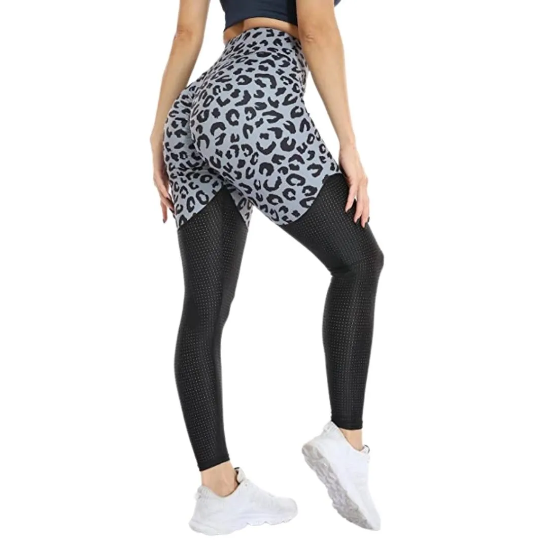 Freya Leopard Color Block Gym Leggings