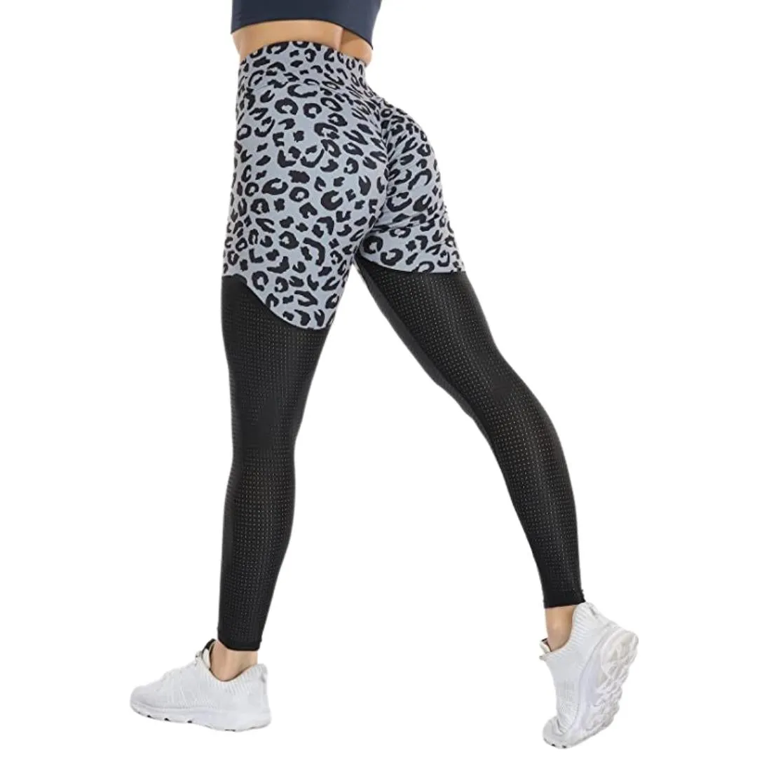 Freya Leopard Color Block Gym Leggings