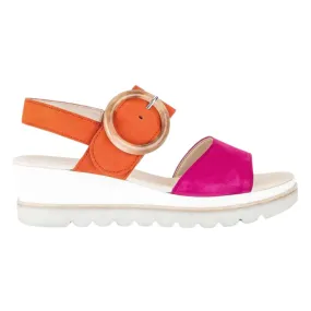 Gabor Women's 44.645-13 Sandal Orange/Pink Suede