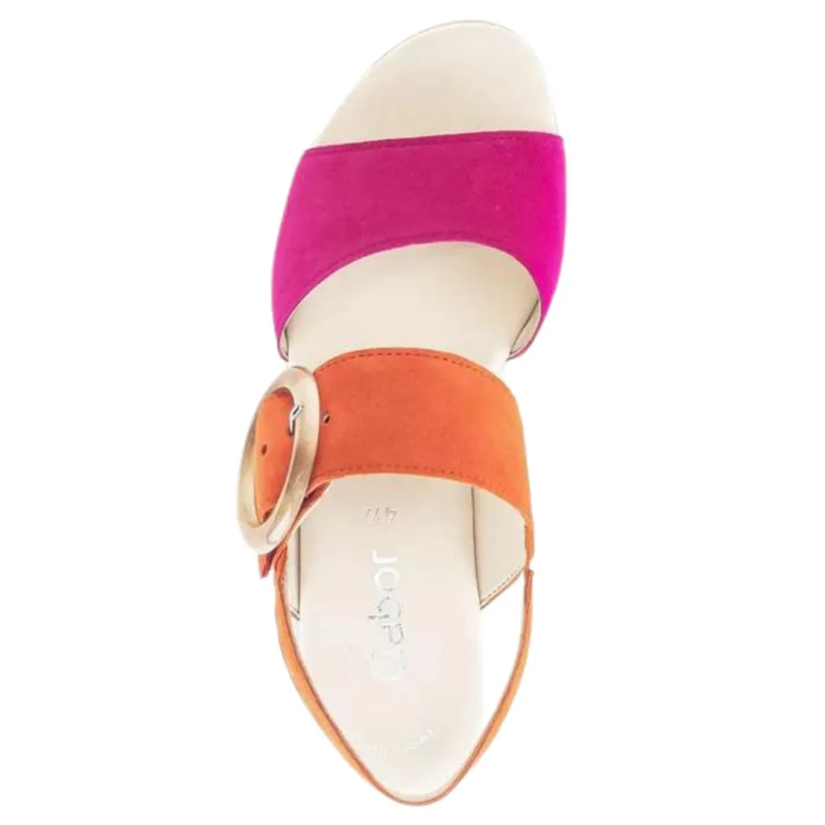 Gabor Women's 44.645-13 Sandal Orange/Pink Suede