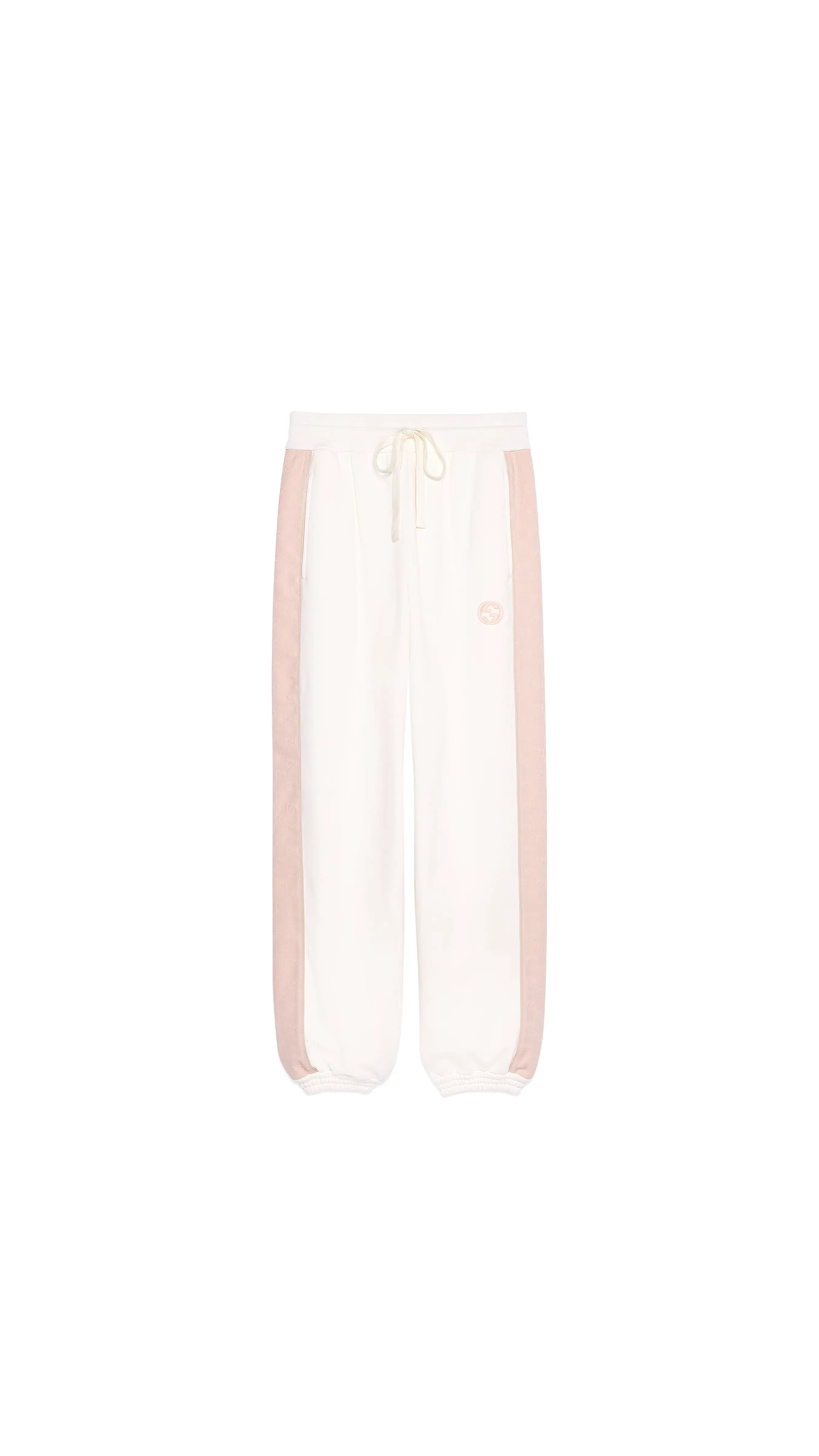 GG Felted Cotton Jersey Jogging Pant - White