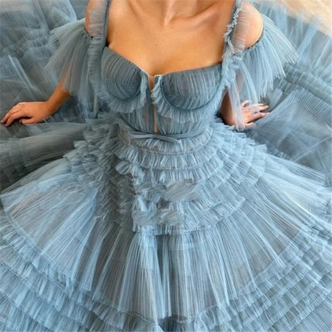 Gorgeous Ruffled Tulle Evening Dress