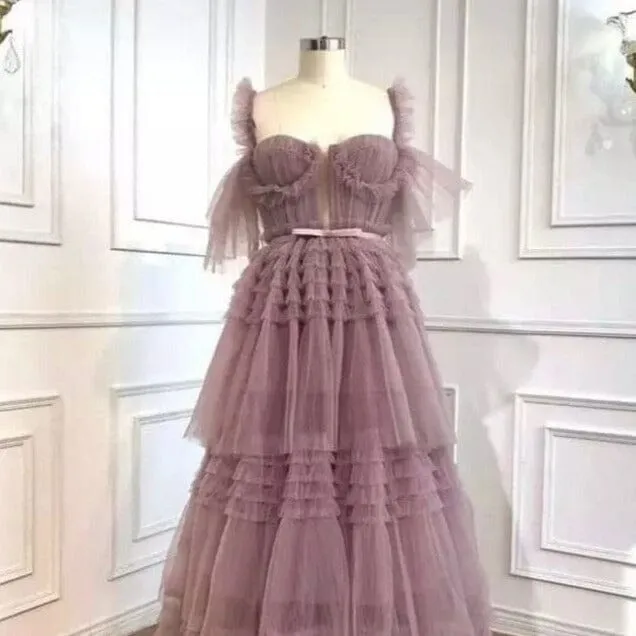 Gorgeous Ruffled Tulle Evening Dress