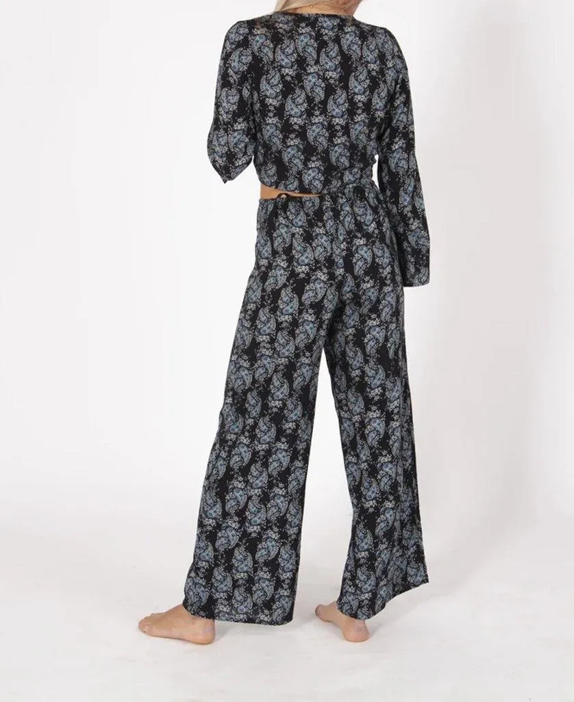 Greta Pant | Navy Paisley