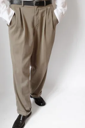 GREY BEIGE PLEATED CLASSY PANTS