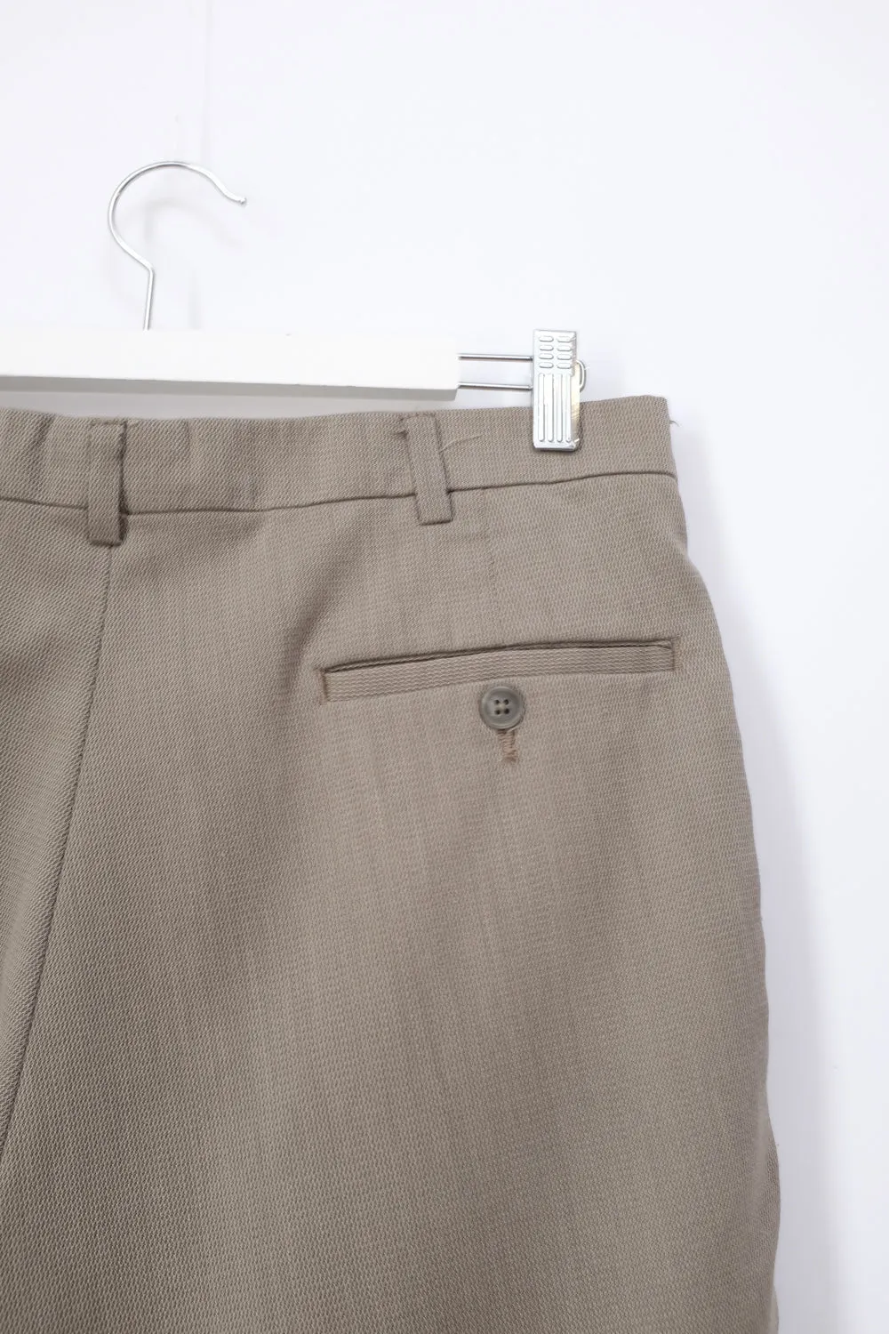 GREY BEIGE PLEATED CLASSY PANTS