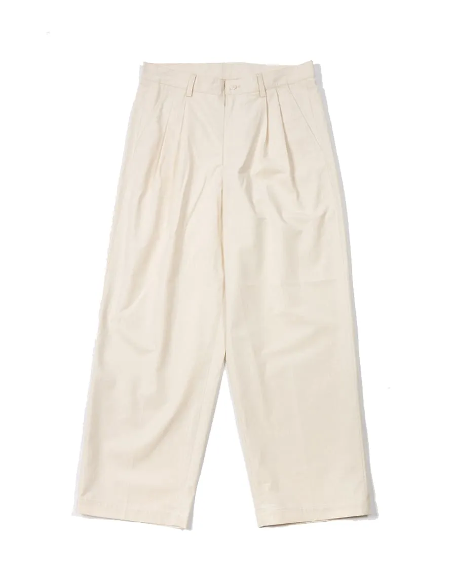 HBT Pleated Trousers White