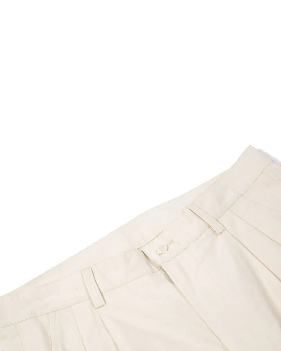 HBT Pleated Trousers White