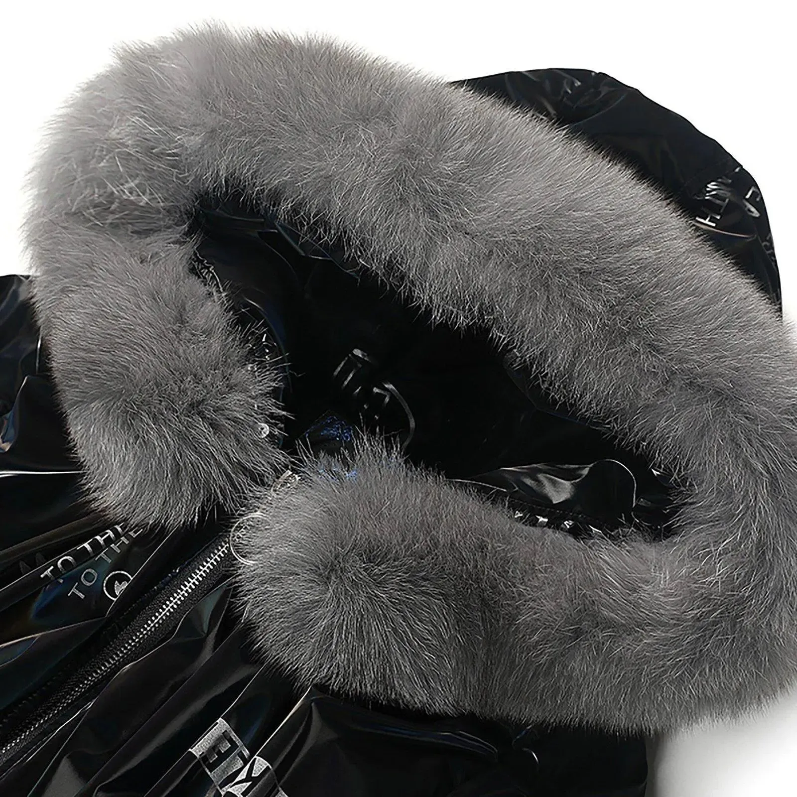 Hooded Fox Fur Collar Maxi Down Coat