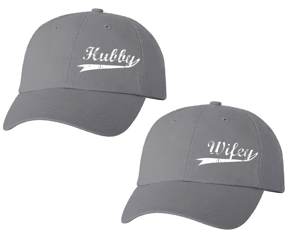 Hubby Wifey Couple Matching Baseball Caps, Couple Baseball Hats