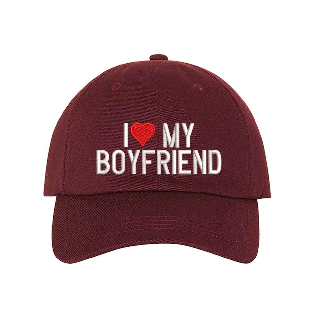 I Love My Boyfriend Baseball Hat