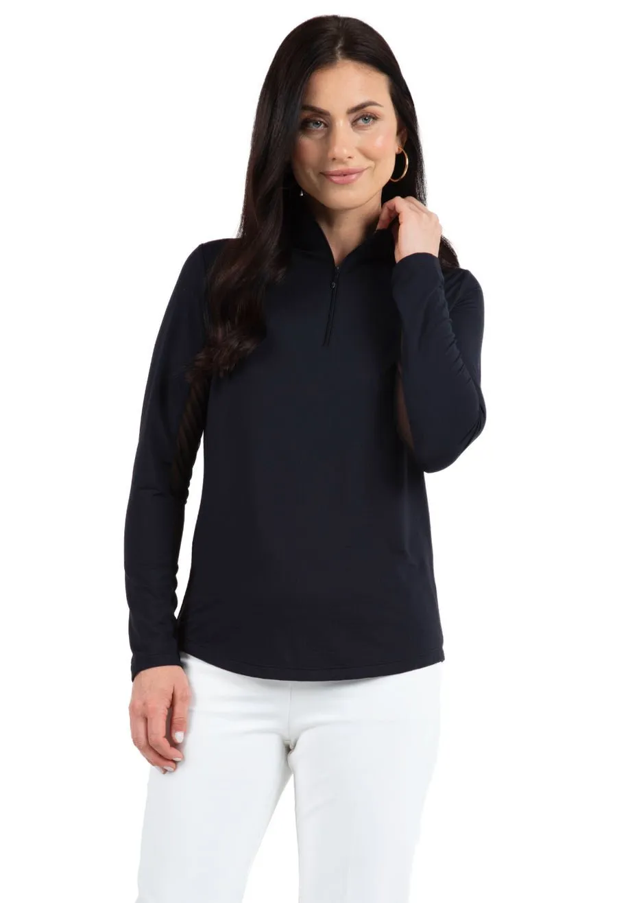 Ibkul long sleeve zip mock