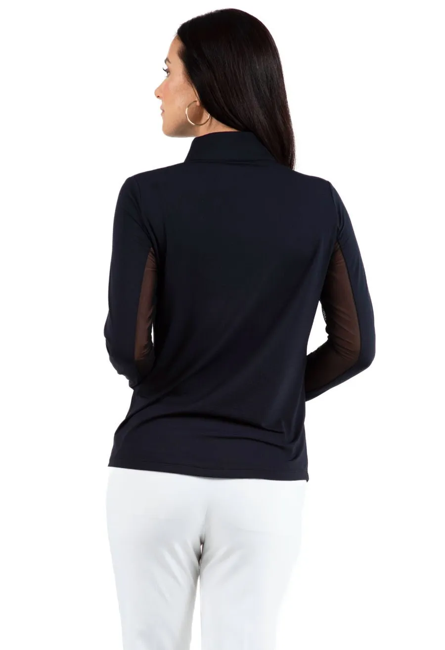 Ibkul long sleeve zip mock