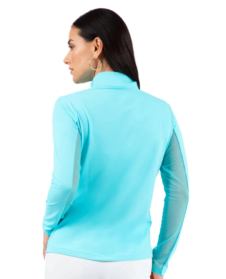 IBKUL Mock Long Sleeve Seafoam