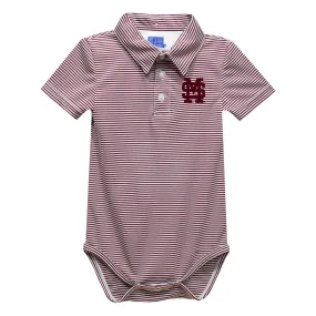 Interlocking MS Striped Polo Onesie