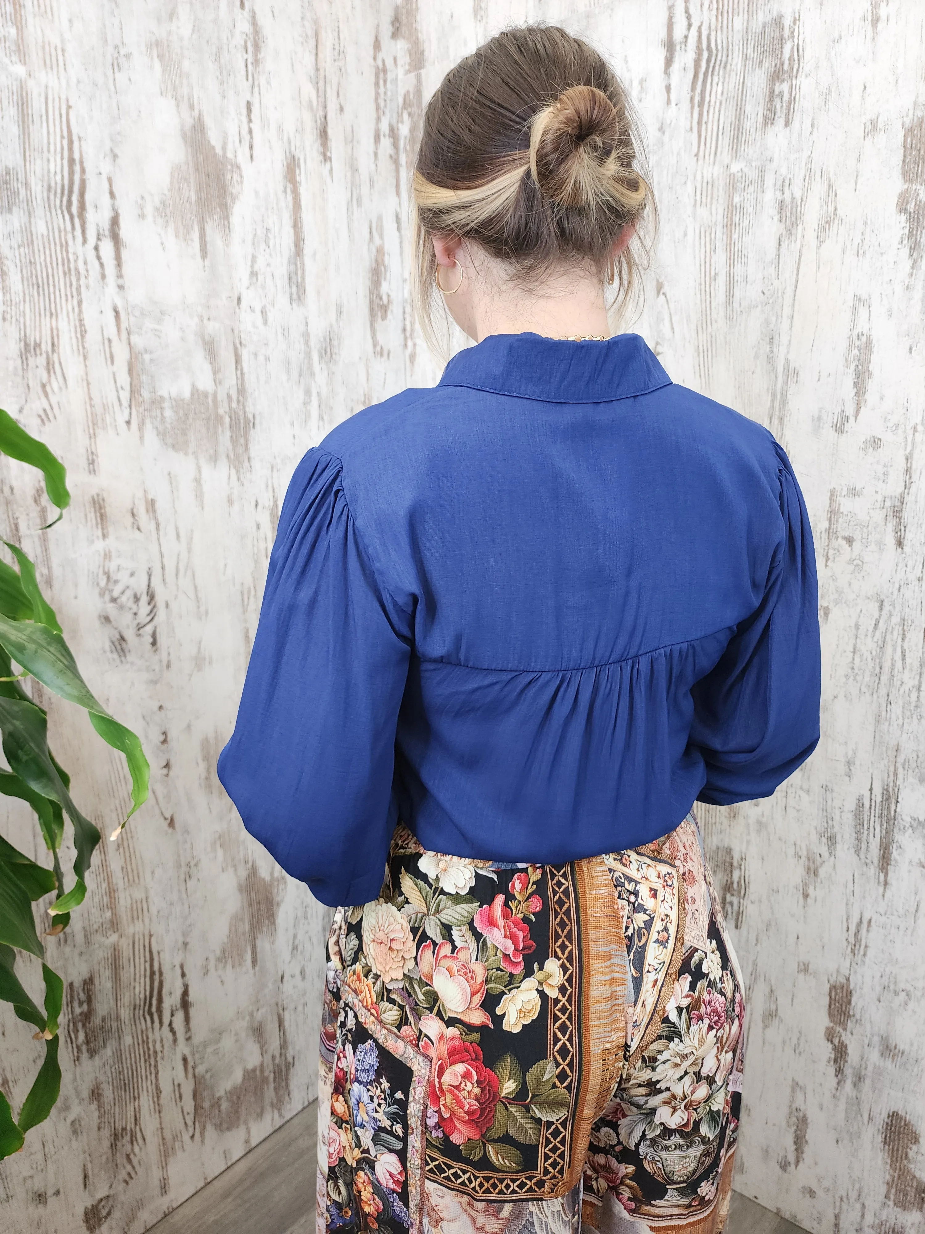 Iris Maxi Maya Bohemian Blouse - Royal Blue