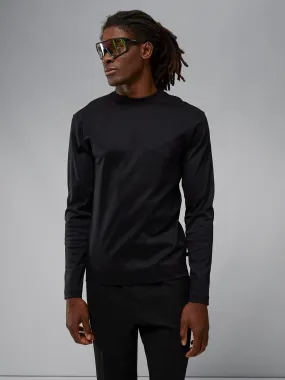 J.Lindeberg Mens Ace Mock Neck Long Sleeve T Shirt - BLACK