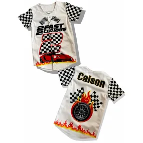 Kids Race Track Baseball jersey