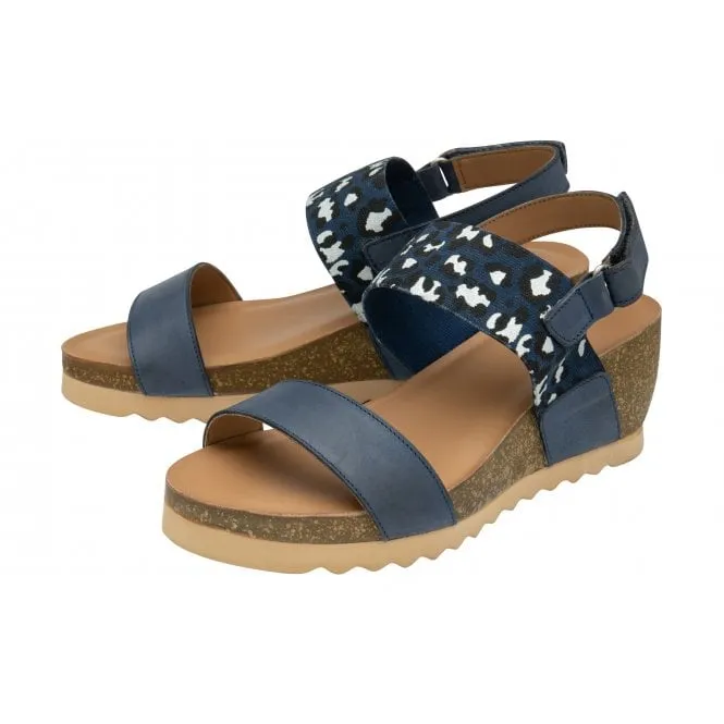 Lotus Brielle leather Navy wedge ULP197