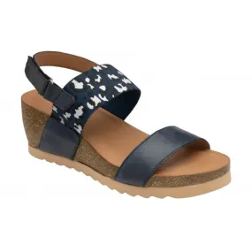 Lotus Brielle leather Navy wedge ULP197