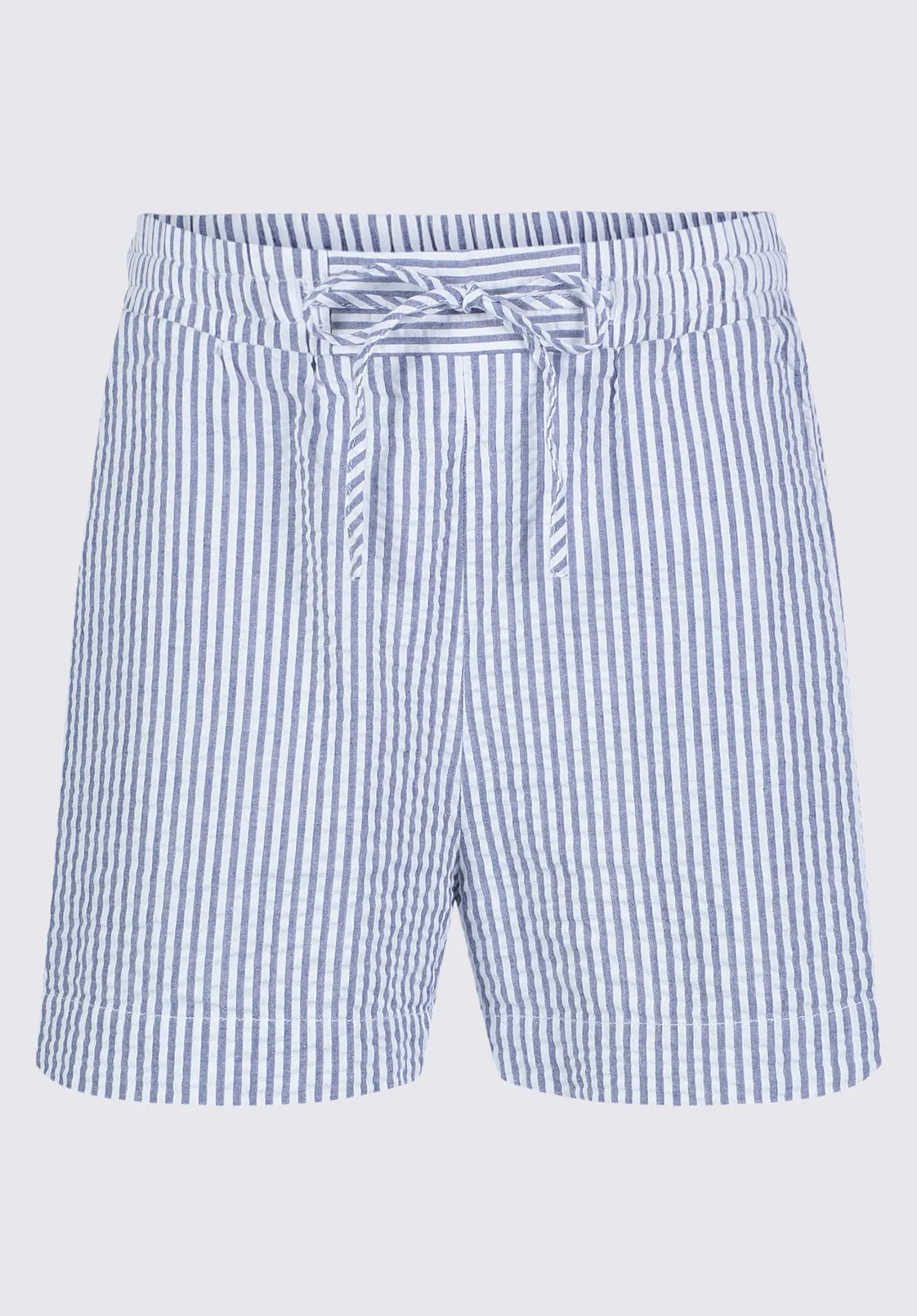 Ludovica Women's Seersuck Shorts, Blue Stripes - WB0006S