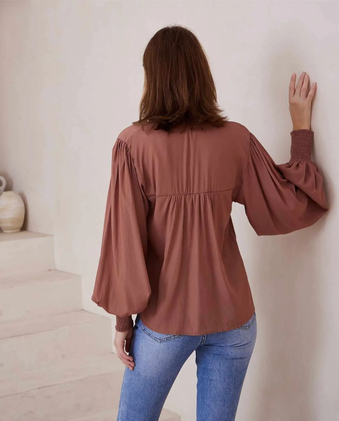 Maya Bohemian Blouse - Mocha