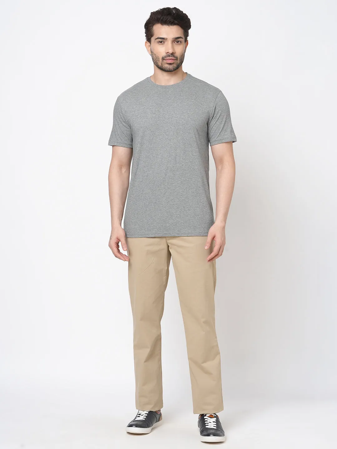 Men's Anthra Cotton Regular Fit Tshirt