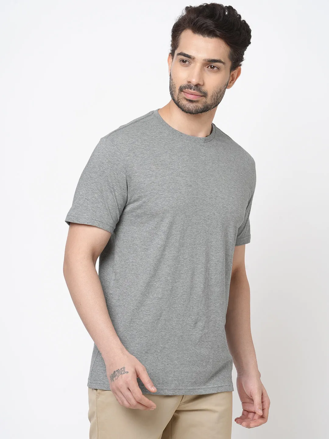 Men's Anthra Cotton Regular Fit Tshirt