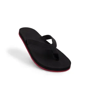 Men’s Flip Flops Sneaker Sole - Black/Red Sole