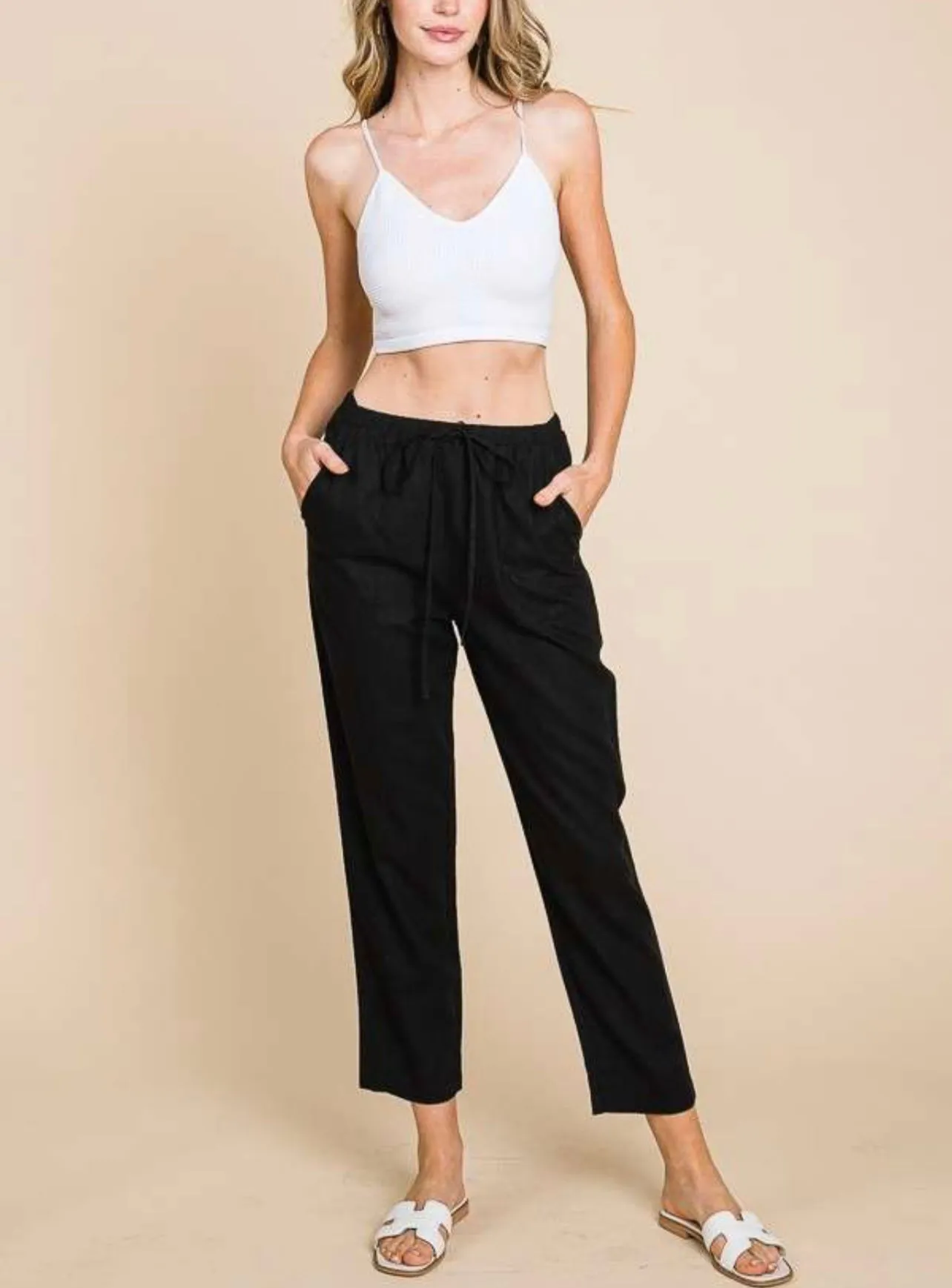 Miller Linen Drawstring Pant (3 Colors)