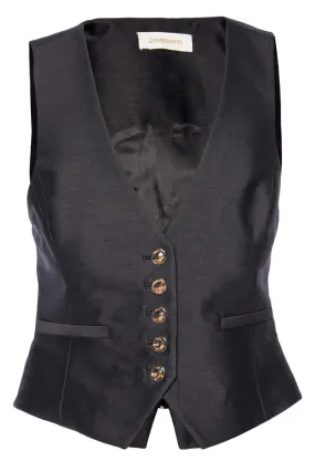 Natura Wool Button Front Waistcoat