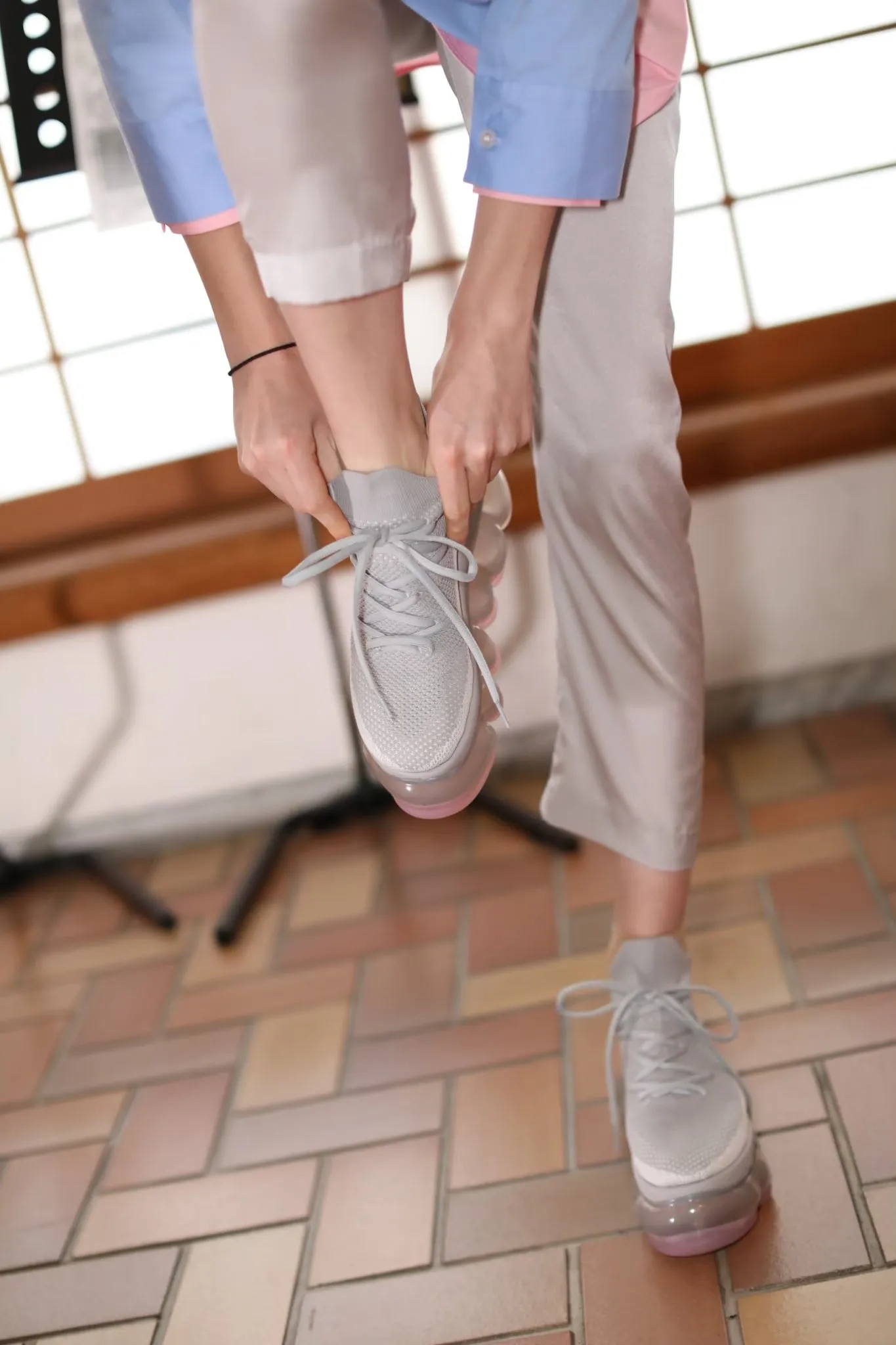 New "Jewelry" High Shoes / Pink Gray