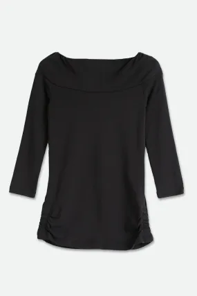 OFF SHOULDER 3/4 SLEEVE TOP IN PIMA COTTON STRETCH - FINAL FEW