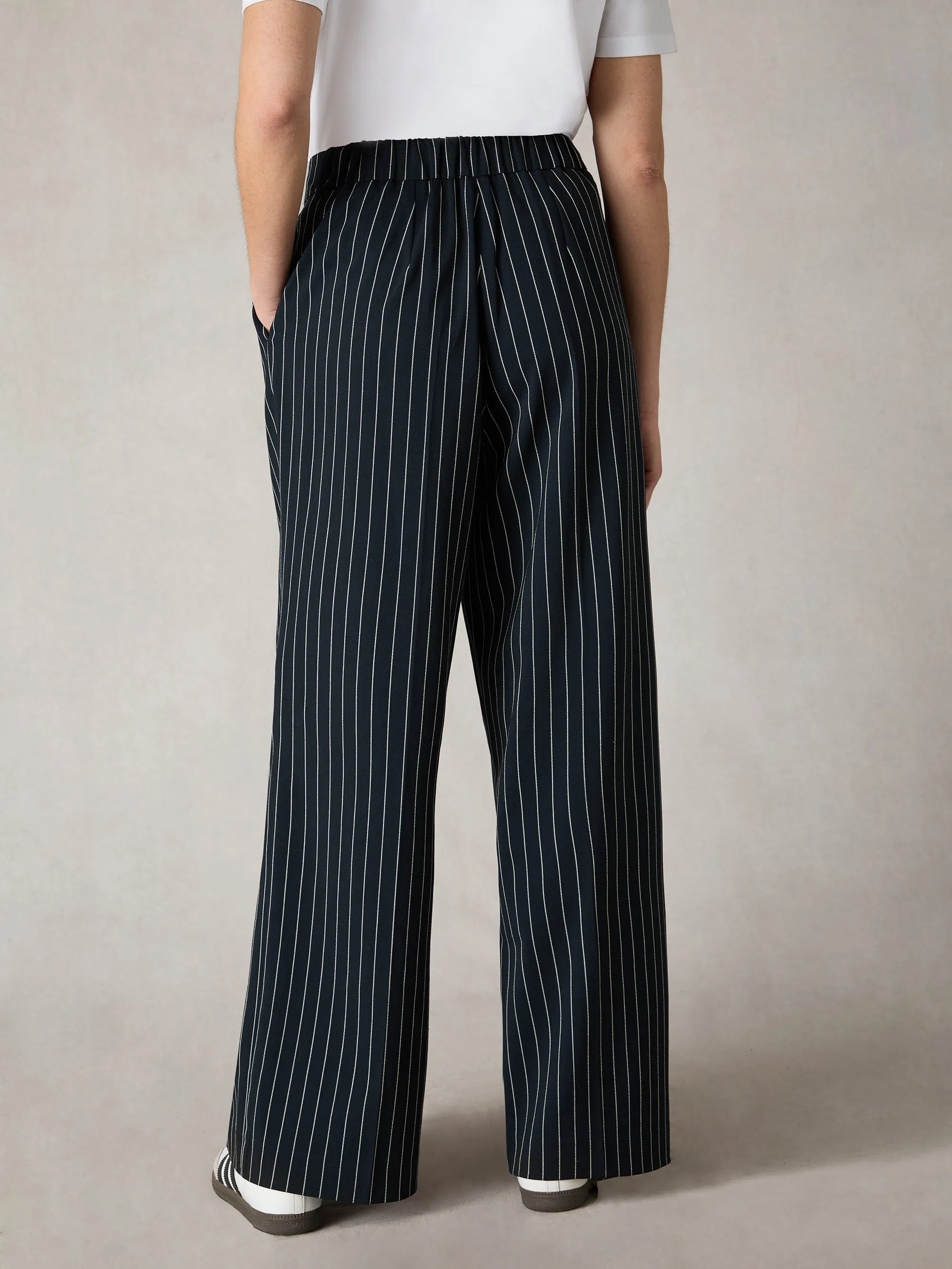 Petite Navy Pinstripe Trousers