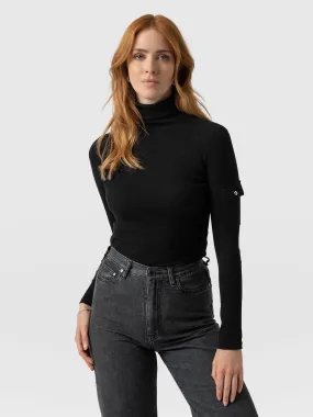 Pocket Roll Neck - Black