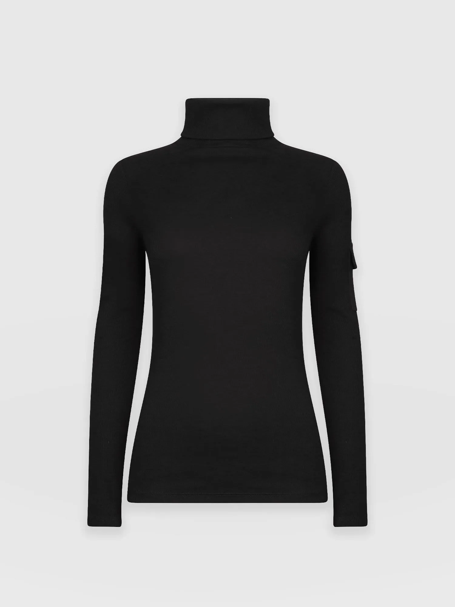 Pocket Roll Neck - Black