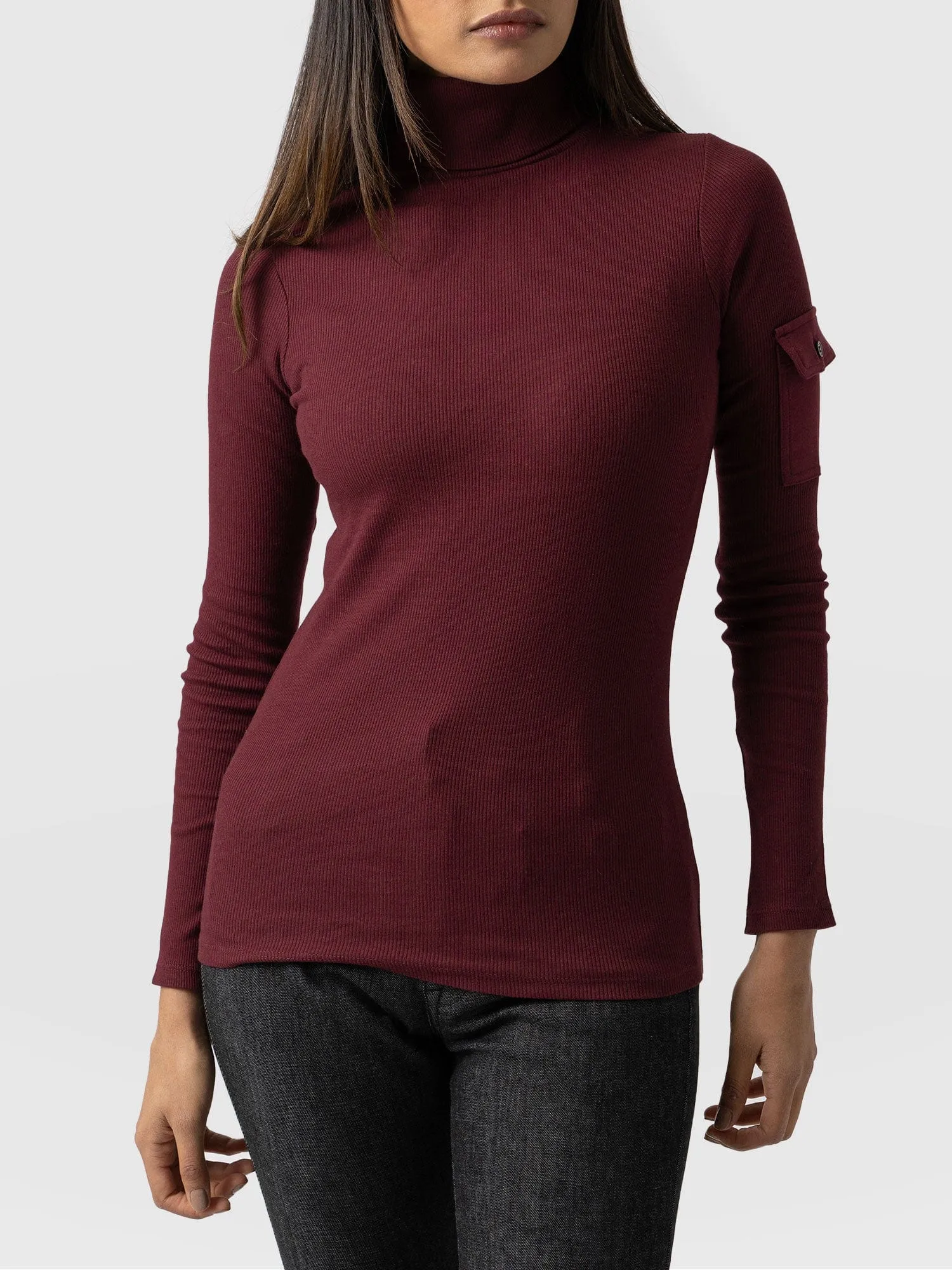 Pocket Roll Neck - Burgundy