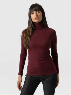 Pocket Roll Neck - Burgundy