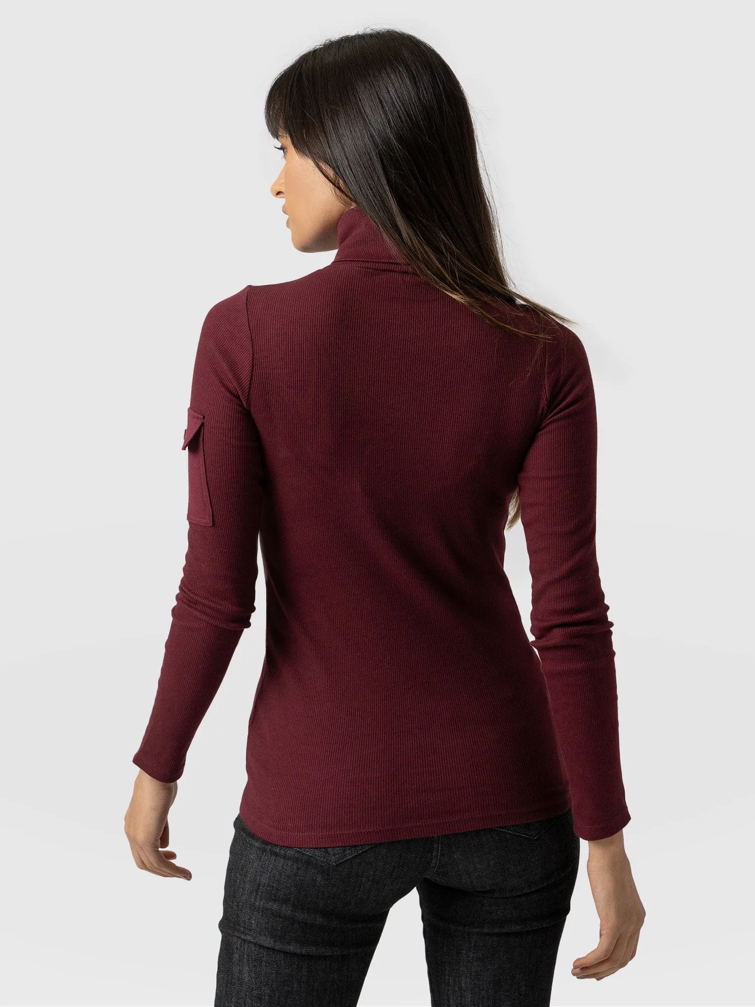 Pocket Roll Neck - Burgundy