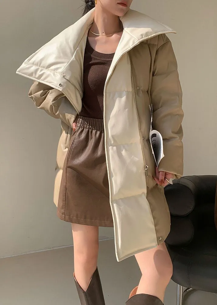 PU Leather Down Jacket